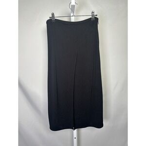 DKNY‎ Women's Skirt, Black, Size S, Cotton, Front & Back Slit midi pre owned